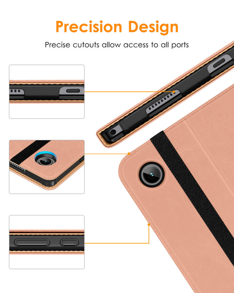 DTTO for Samsung Galaxy Tab A8 10.5 inch Case 2022, Premium Leather Business Folio Stand Cover with Built-in Hand Strap for Samsung Galaxy Tab A8 10.5’’ 2022 Model [SM-X200/X205/X207], Black