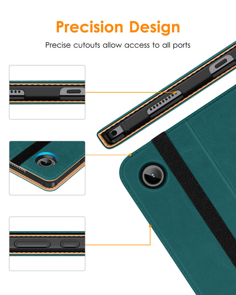 DTTO for Samsung Galaxy Tab A8 10.5 inch Case 2022, Premium Leather Business Folio Stand Cover with Built-in Hand Strap for Samsung Galaxy Tab A8 10.5’’ 2022 Model [SM-X200/X205/X207], Black