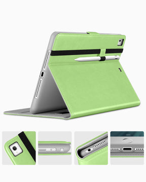 DTTO for iPad 9.7 Inch 5th/6th Generation 2018/2017 Case with Apple Pencil Holder, Premium Leather Folio Stand Cover Case for Apple iPad 9.7 inch, Also Fit iPad Pro 9.7/Air 2/Air - Black