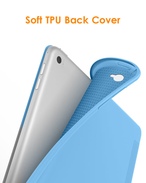 DTTO for iPad Air 2 Case (2014 Released), Ultra Slim Lightweight Smart Case Trifold Stand with Flexible Soft TPU Back Cover for Apple iPad Air 2 (Model A1566/A1567), Black