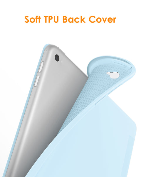 DTTO for iPad Air 2 Case (2014 Released), Ultra Slim Lightweight Smart Case Trifold Stand with Flexible Soft TPU Back Cover for Apple iPad Air 2 (Model A1566/A1567), Black