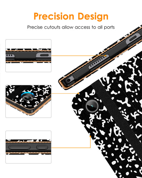 DTTO for Samsung Galaxy Tab A8 10.5 inch Case 2022, Premium Leather Business Folio Stand Cover with Built-in Hand Strap for Samsung Galaxy Tab A8 10.5’’ 2022 Model [SM-X200/X205/X207], Black