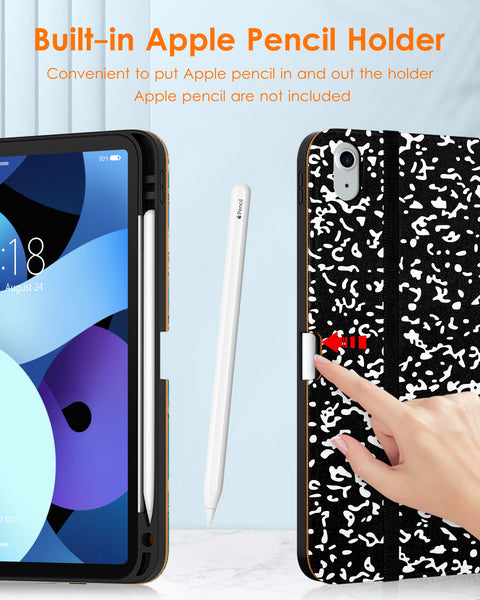 DTTO iPad Air 5th Generation Case (2022) / iPad Air 4th Generation Case (2020) 10.9 Inch, Premium Leather Business Folio Stand Cover with Pencil Holder [2nd Pencil Charging] for iPad Air 5/4, Brown