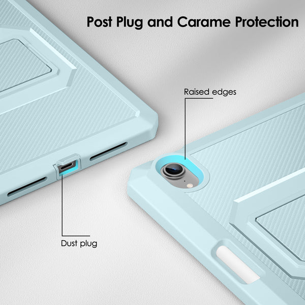 DTTO Shockproof Case for iPad Mini 6 2021, Dual Layer Full Body Tough Rugged Stand Cover Case, Built-in Screen Protector and Pencil Holder for iPad Mini 6 8.3 inch 2021 Release, Deep Black