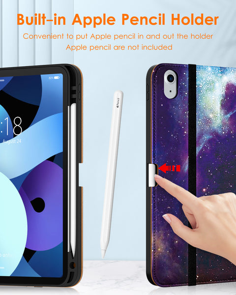 DTTO iPad Air 5th Generation Case (2022) / iPad Air 4th Generation Case (2020) 10.9 Inch, Premium Leather Business Folio Stand Cover with Pencil Holder [2nd Pencil Charging] for iPad Air 5/4, Brown