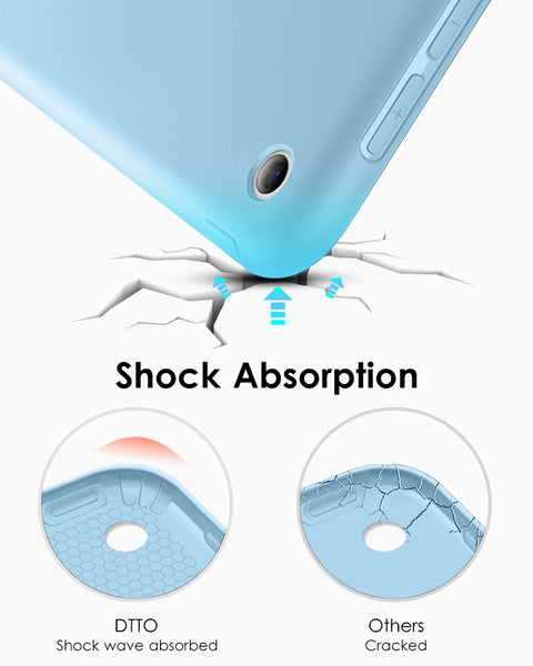 DTTO iPad 9th/ 8th/ 7th Generation 10.2 Case, Lightweight Soft TPU Back for iPad 10.2 Inch (2021/2020/2019) [Auto Wake/Sleep + Trifold Stand] - Rose Gold