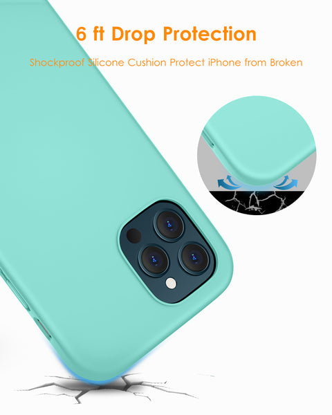DTTO Compatible with iPhone 12/12 Pro Case,Shockproof Silicone [Romance Series] Cover [Enhanced Camera and Screen Protection] with Honeycomb Grid Cushion for iPhone 12 6.1” 2020,Midnight Green