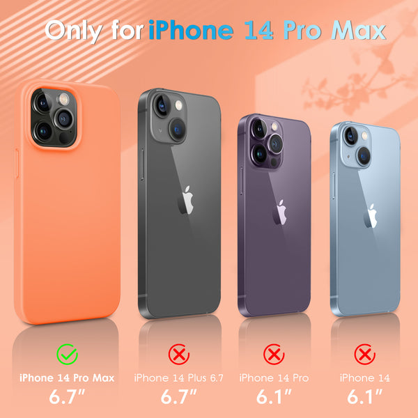 DTTO Compatible with iPhone 14 Pro Max Case, Ultra Slim Soft Premium Liquid Silicone [Military Grade Drop Protection] Full-Body Protective Bumper Phone Case for iPhone 14 Pro Max 6.7"(2022)- Orange