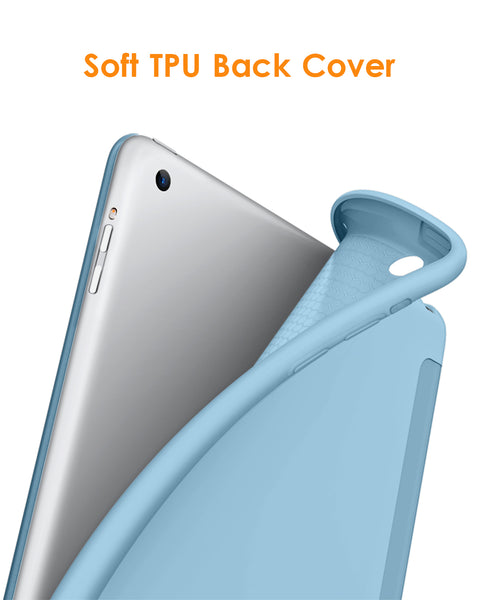 DTTO for iPad Air 1st Edition Case, (NOT for iPad Air 2 and Air 3) Ultra Slim Lightweight Smart Trifold Stand with Flexible Soft TPU Back Cover [Auto Sleep/Wake], Navy Blue