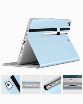 DTTO for iPad 9.7 Inch 5th/6th Generation 2018/2017 Case with Apple Pencil Holder, Premium Leather Folio Stand Cover Case for Apple iPad 9.7 inch, Also Fit iPad Pro 9.7/Air 2/Air - Black