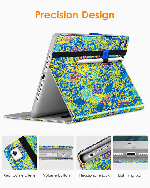 DTTO for iPad 9.7 Inch 5th/6th Generation 2018/2017 Case with Apple Pencil Holder, Premium Leather Folio Stand Cover Case for Apple iPad 9.7 inch, Also Fit iPad Pro 9.7/Air 2/Air - Black