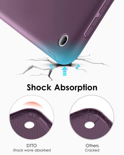 DTTO iPad 9th/ 8th/ 7th Generation 10.2 Case, Lightweight Soft TPU Back for iPad 10.2 Inch (2021/2020/2019) [Auto Wake/Sleep + Trifold Stand] - Rose Gold