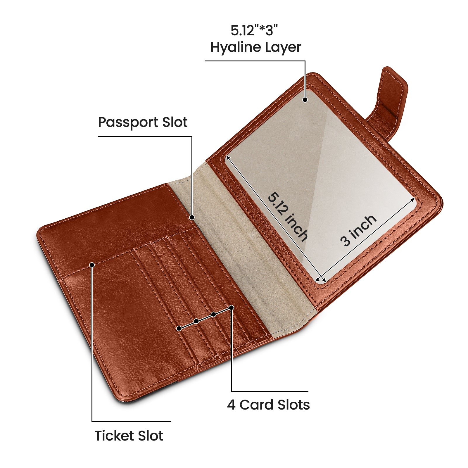 DTTO Passport Holder Cover Wallet, Premium PU Leather RFID Blocking Travel Wallet Case with Vaccine Card Slot for Women Men, Brown Black