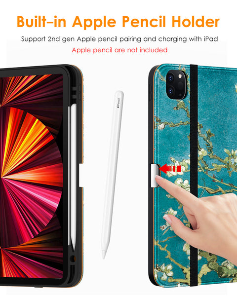 DTTO Case for iPad Pro 11 Inch 4th/3rd/2nd/1st Generation 2022/2021/2020/2018,Premium PU Leather Folio Stand Cover with Hand Strap,Fit iPad Air 4/5 - Auto Wake/Sleep,Multiple Viewing Angles, Brown