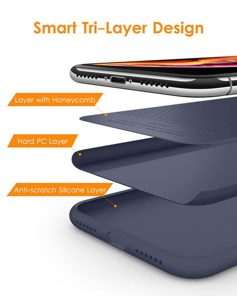 DTTO Compatible with iPhone XR Case, [Romance Series] Silicone Case with Hybrid Protection for iPhone XR 6.1 Inch - Black