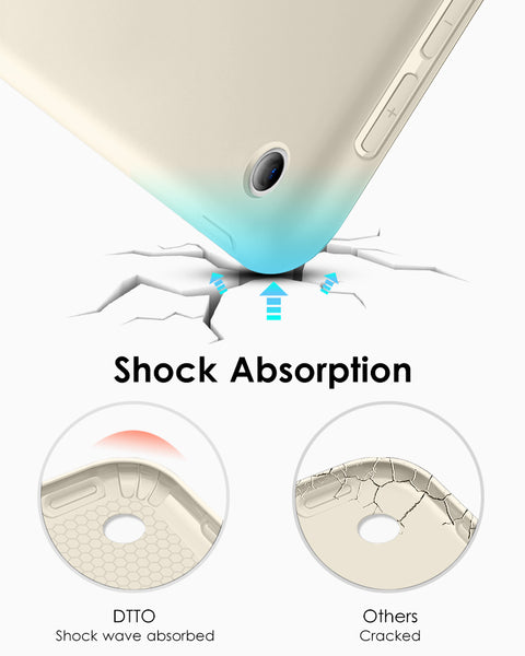 DTTO iPad 9th/ 8th/ 7th Generation 10.2 Case, Lightweight Soft TPU Back for iPad 10.2 Inch (2021/2020/2019) [Auto Wake/Sleep + Trifold Stand] - Rose Gold