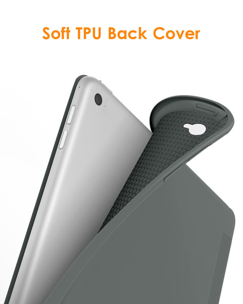 DTTO for iPad Air 2 Case (2014 Released), Ultra Slim Lightweight Smart Case Trifold Stand with Flexible Soft TPU Back Cover for Apple iPad Air 2 (Model A1566/A1567), Black