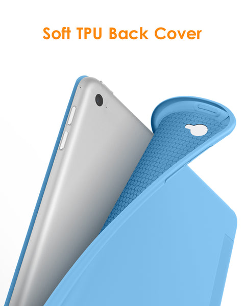 DTTO for iPad Air 2 Case (2014 Released), Ultra Slim Lightweight Smart Case Trifold Stand with Flexible Soft TPU Back Cover for Apple iPad Air 2 (Model A1566/A1567), Black