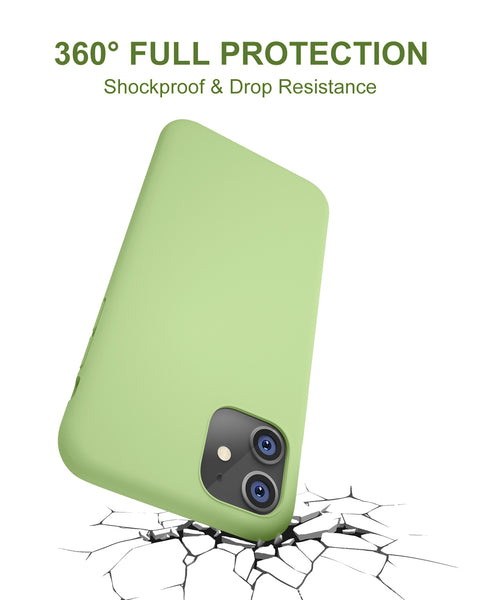 DTTO Compatible with iPhone 11 Case, [Romance Series] Full Covered Silicone Cover [Enhanced Camera and Screen Protection] with Honeycomb Grid Pattern Cushion for iPhone 11 6.1” 2019, Mint Green