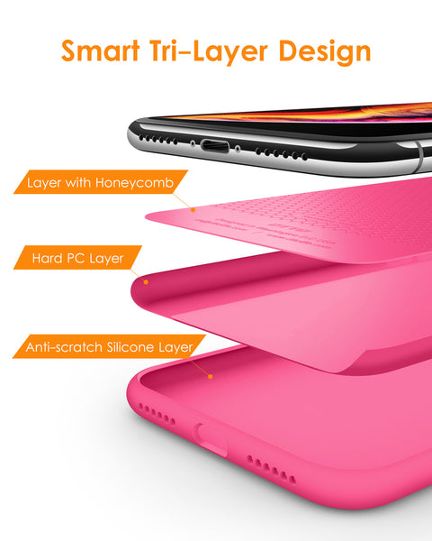 DTTO Compatible with iPhone XR Case, [Romance Series] Silicone Case with Hybrid Protection for iPhone XR 6.1 Inch - Black