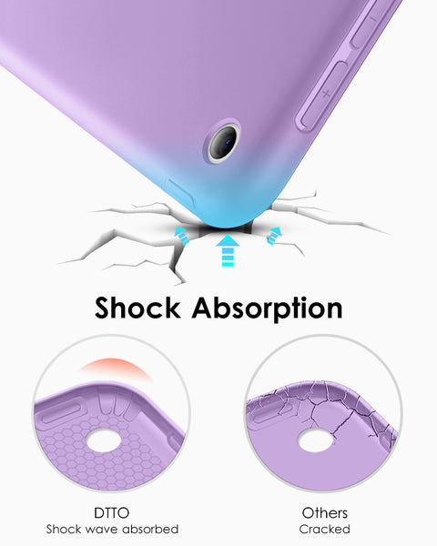 DTTO iPad 9th/ 8th/ 7th Generation 10.2 Case, Lightweight Soft TPU Back for iPad 10.2 Inch (2021/2020/2019) [Auto Wake/Sleep + Trifold Stand] - Rose Gold