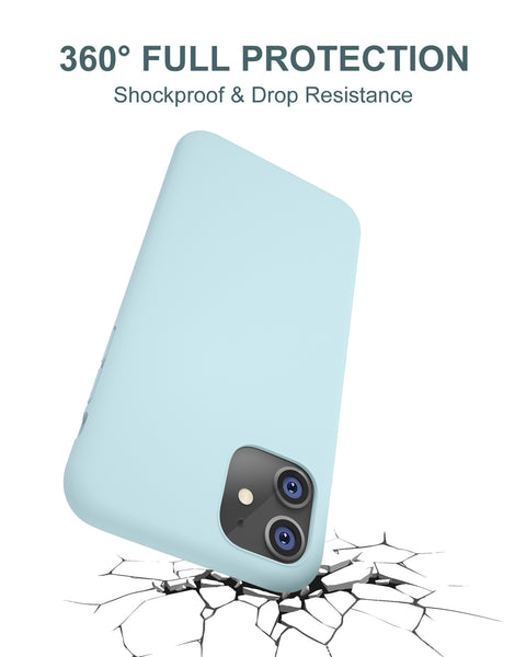 DTTO Compatible with iPhone 11 Case, [Romance Series] Full Covered Silicone Cover [Enhanced Camera and Screen Protection] with Honeycomb Grid Pattern Cushion for iPhone 11 6.1” 2019, Mint Green