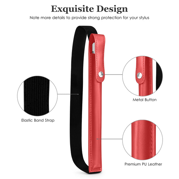 DTTO Pencil Case for Apple Pencil 1st/2nd Generation, PU Leather Pencil Sleeve Pouch with Detachable Elastic Band for iPad 9.7"/ 10.2"/ 10.5"/ 10.9"/ 11"/ 12.9" Case, Mint Green