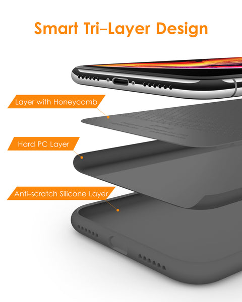 DTTO Compatible with iPhone XR Case, [Romance Series] Silicone Case with Hybrid Protection for iPhone XR 6.1 Inch - Black