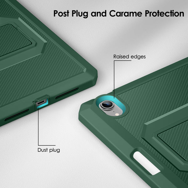 DTTO Shockproof Case for iPad Mini 6 2021, Dual Layer Full Body Tough Rugged Stand Cover Case, Built-in Screen Protector and Pencil Holder for iPad Mini 6 8.3 inch 2021 Release, Deep Black