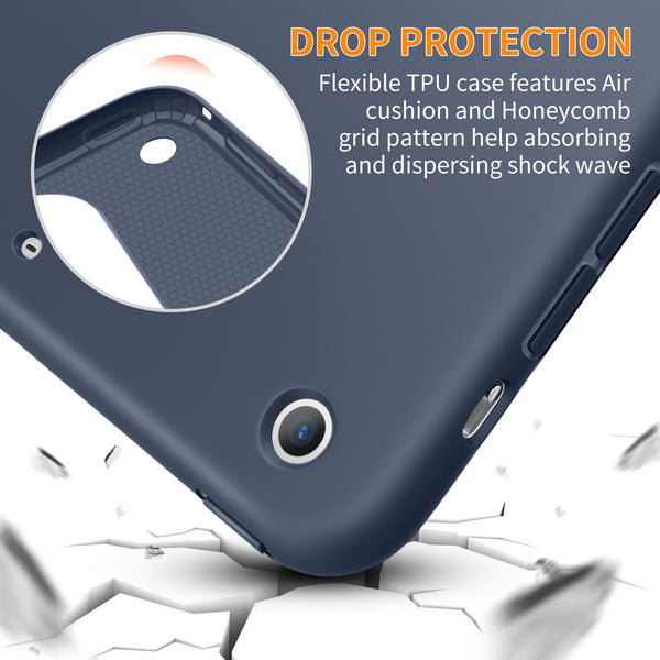 iPad Mini Case for iPad Mini 3/2 / 1, DTTO Ultra Slim Lightweight Smart Case Trifold Cover Stand with Flexible Soft TPU Back Cover for iPad Apple Mini, Mini 2, Mini 3 [Auto Sleep/Wake],NavyBlue