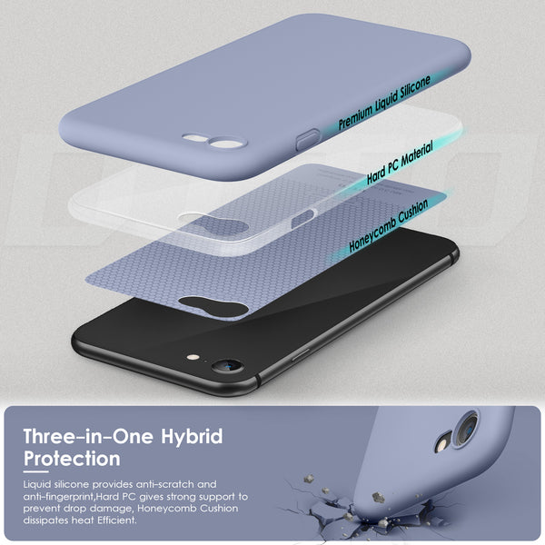 DTTOCASE for iPhone SE Case 2022/2020, iPhone 8 Case, iPhone 7 Case, Liquid Silicone Phone Case for iPhone SE 8 7 4.7 Inch, Colorful Silky-Soft Protective Cover for Girls Boys, and Women,Navy Blue