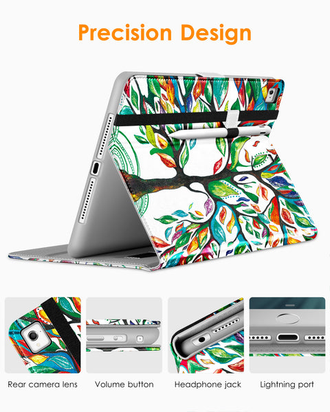 DTTO for iPad 9.7 Inch 5th/6th Generation 2018/2017 Case with Apple Pencil Holder, Premium Leather Folio Stand Cover Case for Apple iPad 9.7 inch, Also Fit iPad Pro 9.7/Air 2/Air - Black