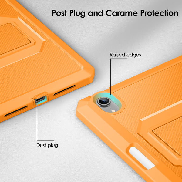 DTTO Shockproof Case for iPad Mini 6 2021, Dual Layer Full Body Tough Rugged Stand Cover Case, Built-in Screen Protector and Pencil Holder for iPad Mini 6 8.3 inch 2021 Release, Deep Black