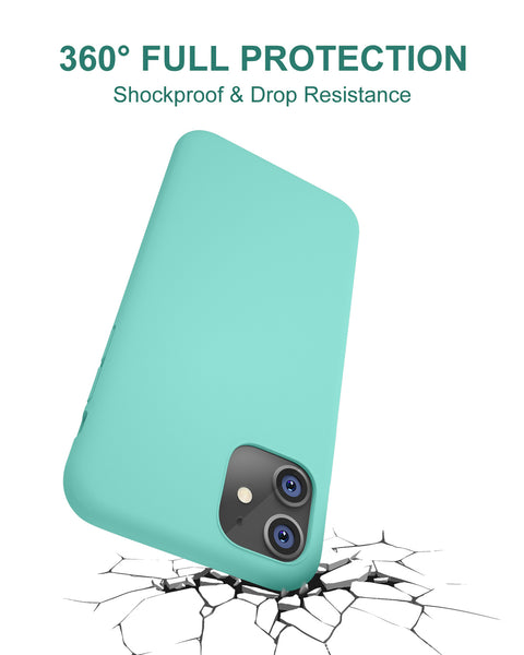 DTTO Compatible with iPhone 11 Case, [Romance Series] Full Covered Silicone Cover [Enhanced Camera and Screen Protection] with Honeycomb Grid Pattern Cushion for iPhone 11 6.1” 2019, Mint Green