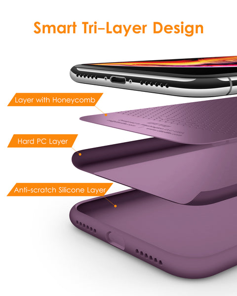 DTTO Compatible with iPhone XR Case, [Romance Series] Silicone Case with Hybrid Protection for iPhone XR 6.1 Inch - Black