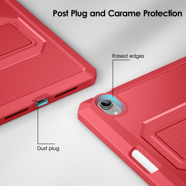 DTTO Shockproof Case for iPad Mini 6 2021, Dual Layer Full Body Tough Rugged Stand Cover Case, Built-in Screen Protector and Pencil Holder for iPad Mini 6 8.3 inch 2021 Release, Deep Black