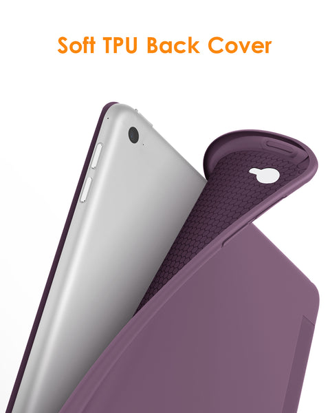 DTTO for iPad Air 2 Case (2014 Released), Ultra Slim Lightweight Smart Case Trifold Stand with Flexible Soft TPU Back Cover for Apple iPad Air 2 (Model A1566/A1567), Black