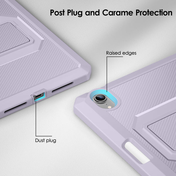 DTTO Shockproof Case for iPad Mini 6 2021, Dual Layer Full Body Tough Rugged Stand Cover Case, Built-in Screen Protector and Pencil Holder for iPad Mini 6 8.3 inch 2021 Release, Deep Black