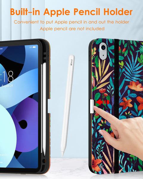 DTTO iPad Air 5th Generation Case (2022) / iPad Air 4th Generation Case (2020) 10.9 Inch, Premium Leather Business Folio Stand Cover with Pencil Holder [2nd Pencil Charging] for iPad Air 5/4, Brown