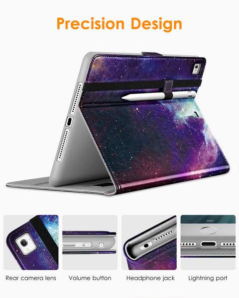 DTTO for iPad 9.7 Inch 5th/6th Generation 2018/2017 Case with Apple Pencil Holder, Premium Leather Folio Stand Cover Case for Apple iPad 9.7 inch, Also Fit iPad Pro 9.7/Air 2/Air - Black