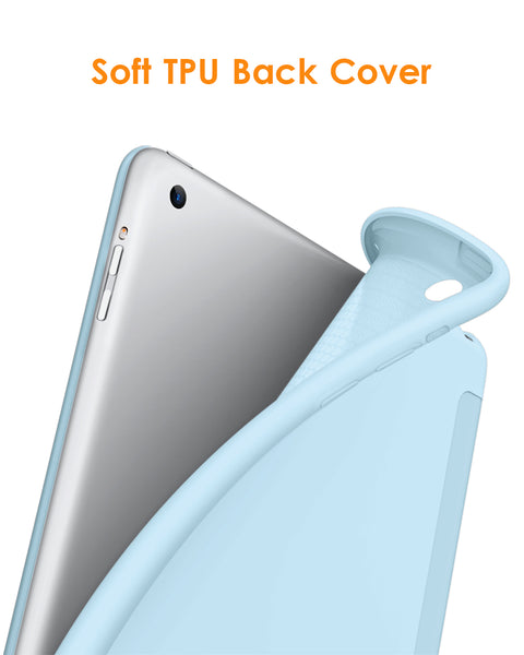 DTTO for iPad Air 1st Edition Case, (NOT for iPad Air 2 and Air 3) Ultra Slim Lightweight Smart Trifold Stand with Flexible Soft TPU Back Cover [Auto Sleep/Wake], Navy Blue