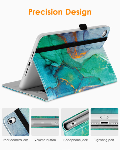 DTTO iPad Mini 4 Case, Premium Leather Folio Stand Cover Case with Multi-Angle Viewing and Auto Wake-Sleep Function, Front Pocket for Apple iPad Mini 4 - Brown