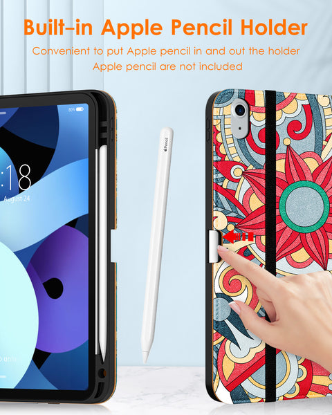 DTTO iPad Air 5th Generation Case (2022) / iPad Air 4th Generation Case (2020) 10.9 Inch, Premium Leather Business Folio Stand Cover with Pencil Holder [2nd Pencil Charging] for iPad Air 5/4, Brown