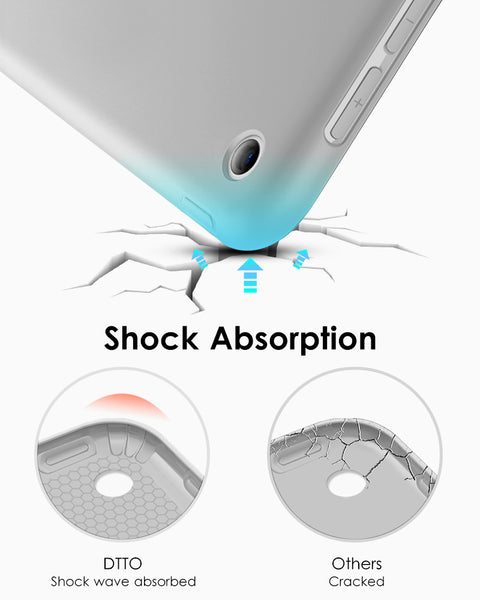 DTTO iPad 9th/ 8th/ 7th Generation 10.2 Case, Lightweight Soft TPU Back for iPad 10.2 Inch (2021/2020/2019) [Auto Wake/Sleep + Trifold Stand] - Rose Gold