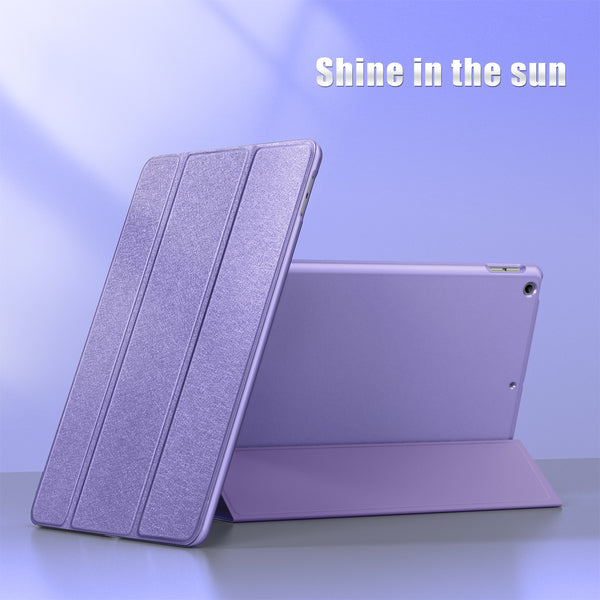 DTTO for iPad 9th/8th/7th Generation 10.2 inch 2021/2020/2019 Case, Premium Silk Pattern Slim Trifold Stand Cover - Lightweight Smart Auto Wake/Sleep Shell with Protective Hard Back, Matcha Green