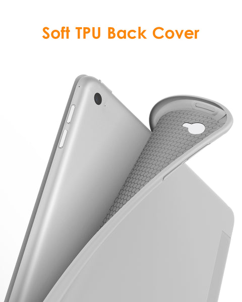 DTTO for iPad Air 2 Case (2014 Released), Ultra Slim Lightweight Smart Case Trifold Stand with Flexible Soft TPU Back Cover for Apple iPad Air 2 (Model A1566/A1567), Black