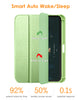 DTTO for iPad Mini 6 Case 2021 with Pencil Holder, Slim Smart Smooth Trifold Stand Front Cover [Auto Sleep/Wake] with Hard PC Clear Back Cover for Apple iPad Mini 6th Generation 8.3 Inch, Marble Green