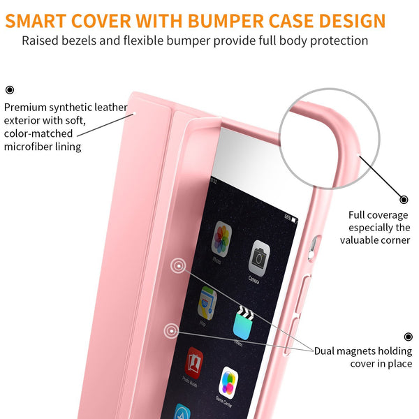 iPad Mini Case for iPad Mini 3/2 / 1, DTTO Ultra Slim Lightweight Smart Case Trifold Cover Stand with Flexible Soft TPU Back Cover for iPad Apple Mini, Mini 2, Mini 3 [Auto Sleep/Wake],NavyBlue