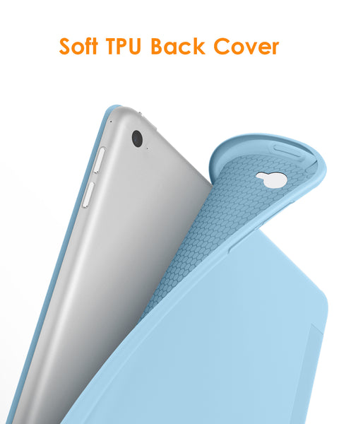 DTTO for iPad Air 2 Case (2014 Released), Ultra Slim Lightweight Smart Case Trifold Stand with Flexible Soft TPU Back Cover for Apple iPad Air 2 (Model A1566/A1567), Black