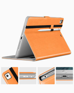 DTTO for iPad 9.7 Inch 5th/6th Generation 2018/2017 Case with Apple Pencil Holder, Premium Leather Folio Stand Cover Case for Apple iPad 9.7 inch, Also Fit iPad Pro 9.7/Air 2/Air - Black